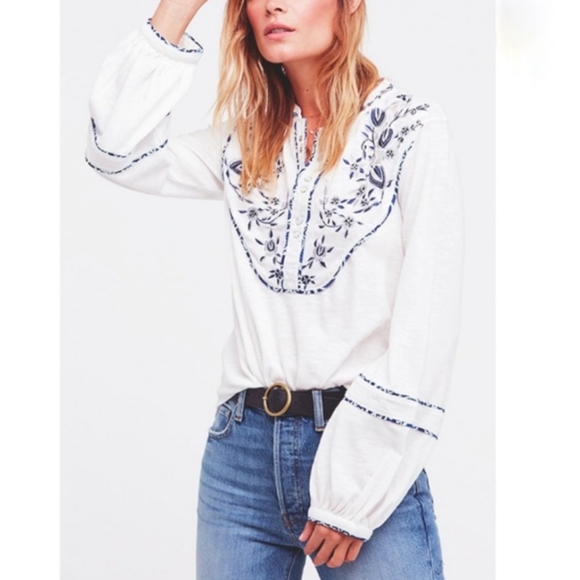 Free People Tops - Free People Sundance Kid Western Henley Shirt